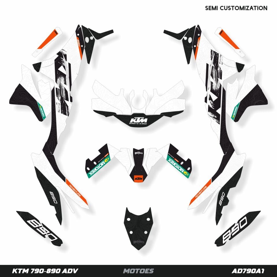 KTM ADV Modelleri için Grafik Kiti 790 Enduro Adventure R 2019-2022 - Standart Gloss