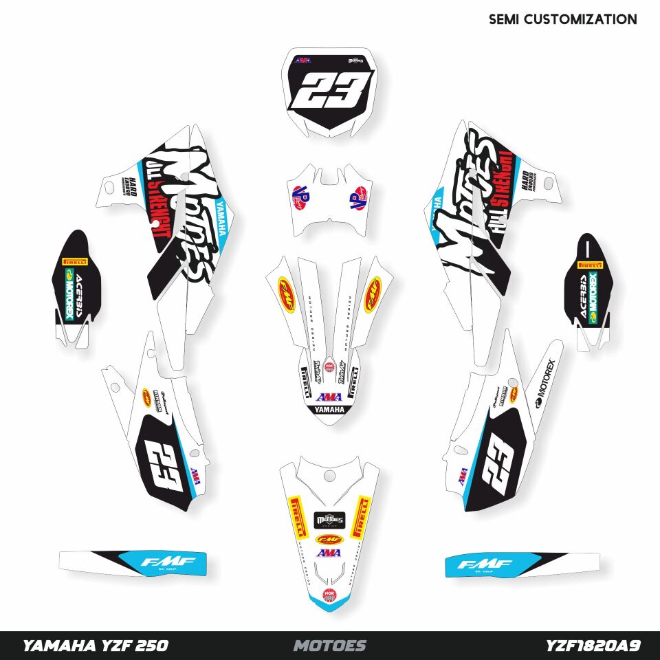 Yamaha YZ Modelleri İçin Grafik Kiti YZF 250 2014-2018 - Standart Matte