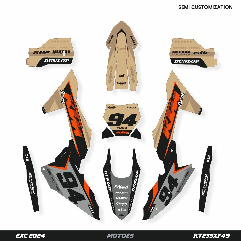 KTM Modelleri için Grafik Kiti - Urban Mirage EXC/EXC-F/XCW/XCW-F 2024-2025 - Standart Parlaklık - Seçenek 2