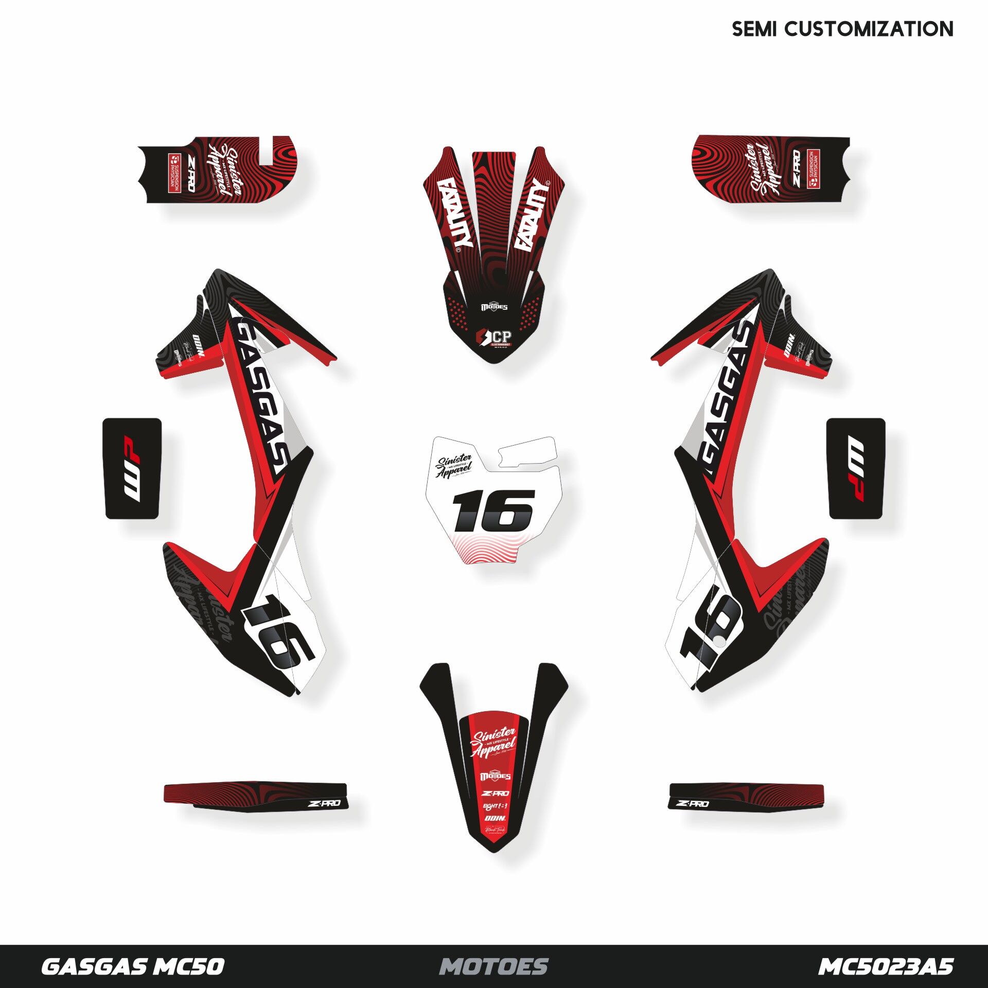 Gasgas MC50 Modeli İçin Grafik Kiti
