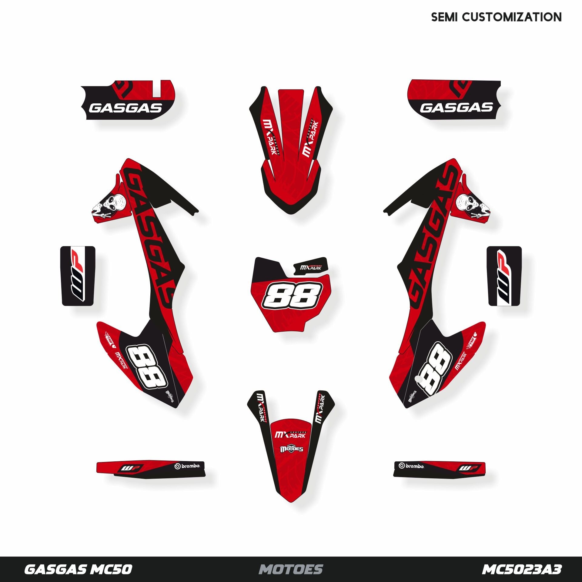 Gasgas MC50 Modeli İçin Grafik Kiti