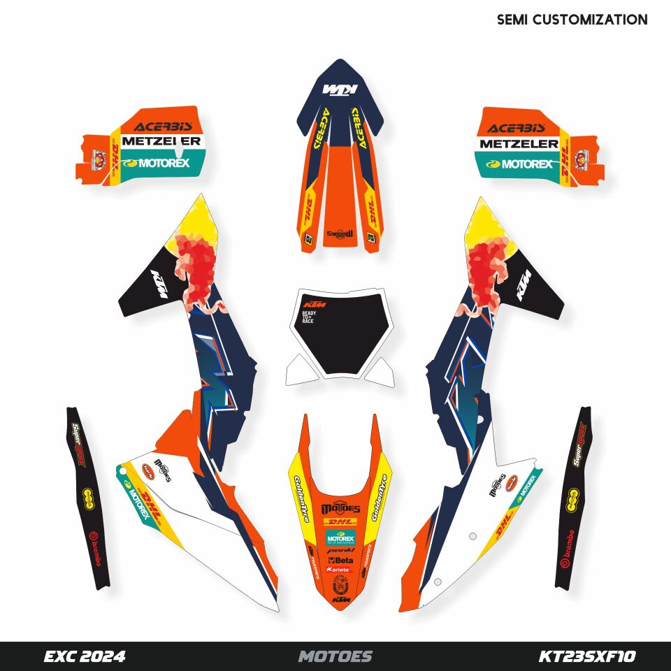 KTM Modelleri için Grafik Kiti SX/SX-F/XC/XC-F 2023-2024 - Standart Parlaklık