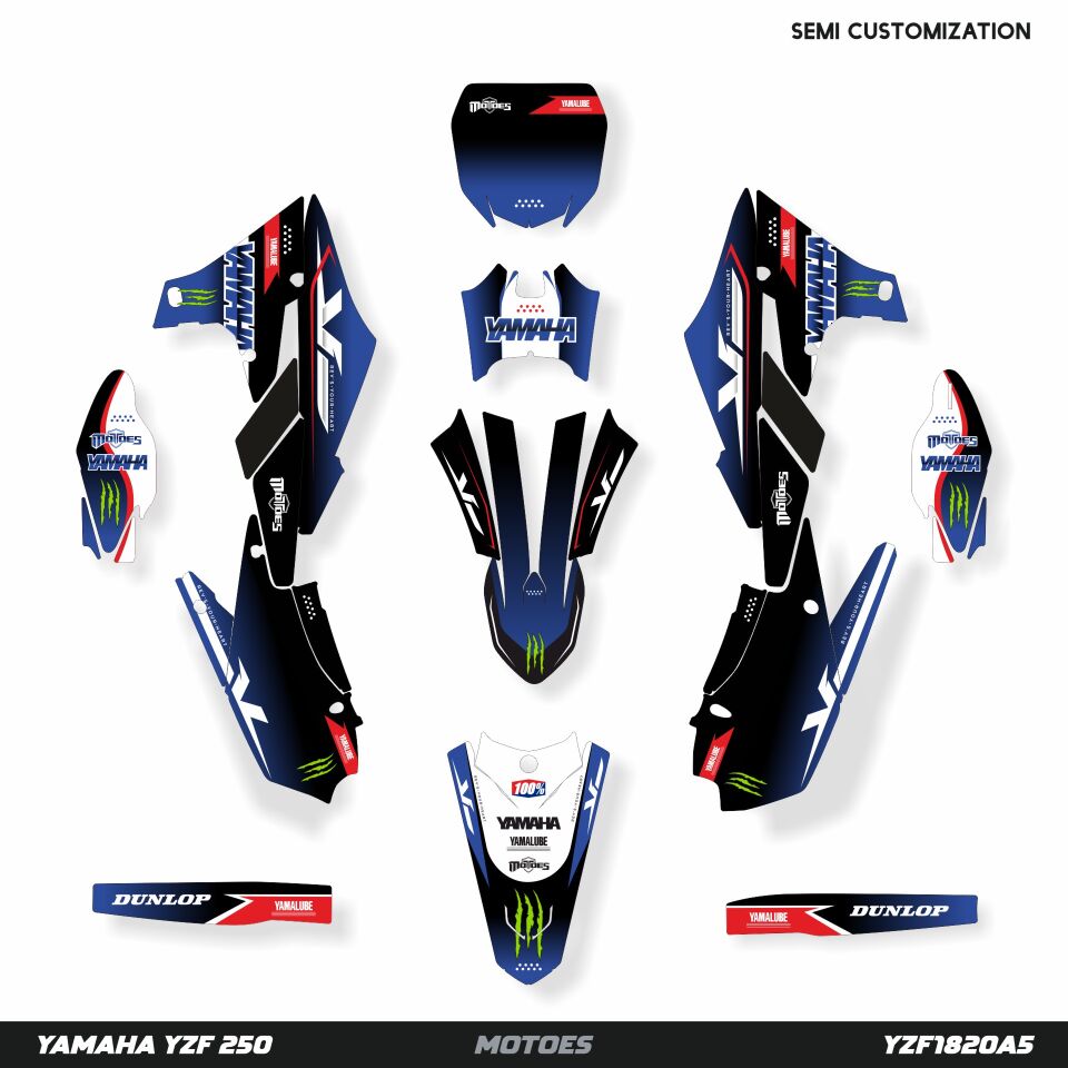 Yamaha YZ Modelleri için Grafik Kiti YZF 250 2019-2023 - Standart Matte
