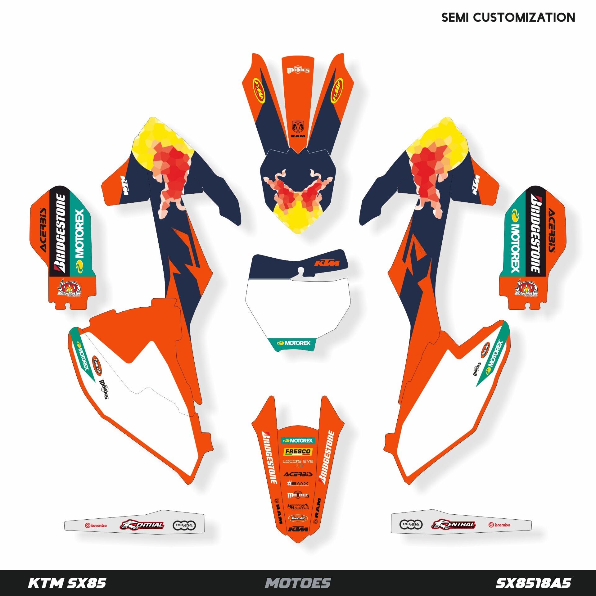 KTM SX85 Modeli İçin Grafik Kiti