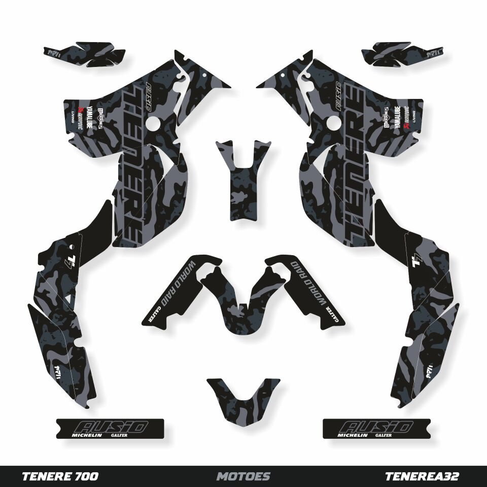 YAMAHA TENERE 700 İÇİN GRAFİK SETİ Tenere 700 Rally - 2021 - Standart Gloss