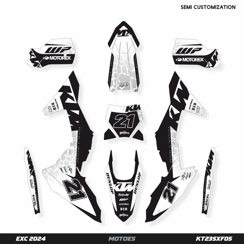 KTM Modelleri için Grafik Kiti SX/SX-F/XC/XC-F 2007-2010 - Standart Parlaklık