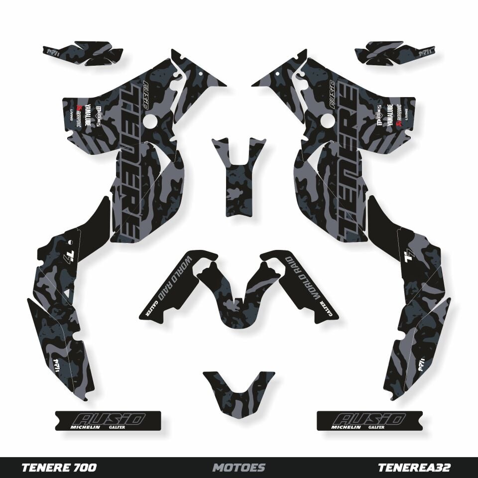 YAMAHA TENERE 700 İÇİN GRAFİK SETİ Tenere 700 Rtech Revolution - 2020 - Standart Matte
