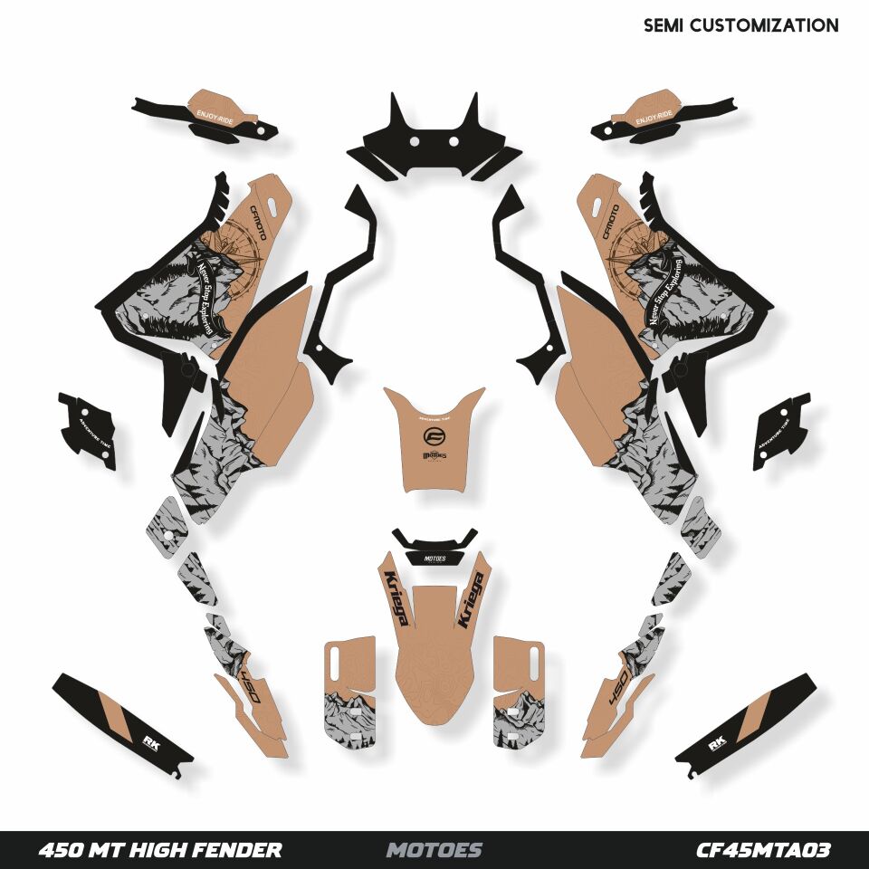 CF MOTO Modelleri İçin Grafik Kiti 450 MT Low Fender - Standart Mat