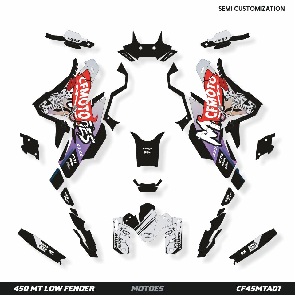 CF MOTO Modelleri İçin Grafik Kiti 450 MT Low Fender - Standart Mat