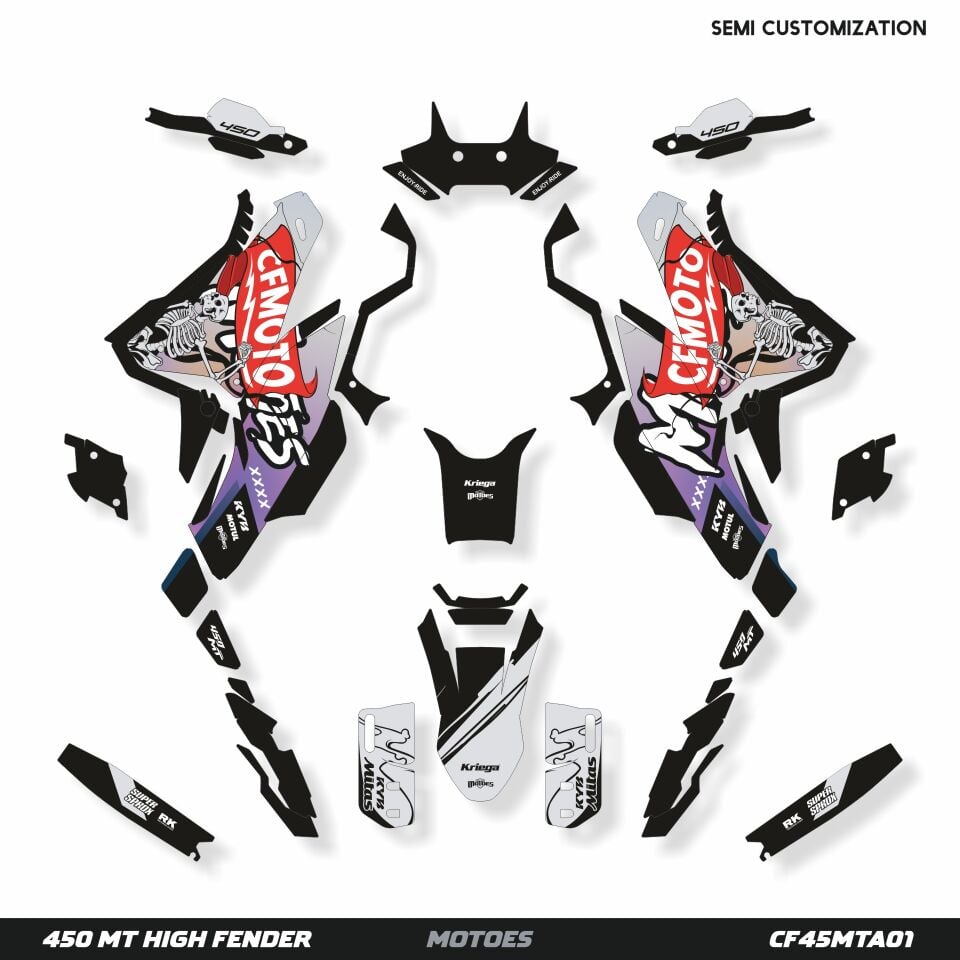 CF MOTO Modelleri İçin Grafik Kiti 450 MT Low Fender - Standart Mat