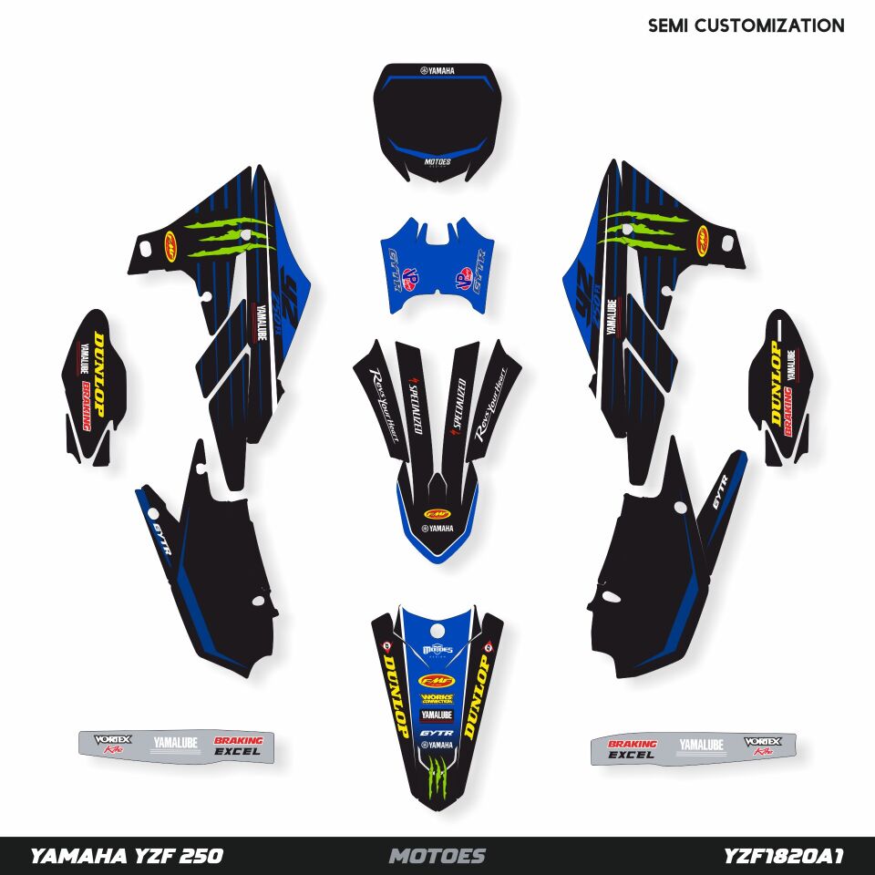 Yamaha YZ Modelleri için Grafik Kiti YZF 450 2018-2022 - Standart Matte