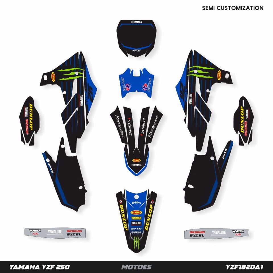 Yamaha YZ Modelleri için Grafik Kiti YZF 250 2010-2013 - Standart Matte
