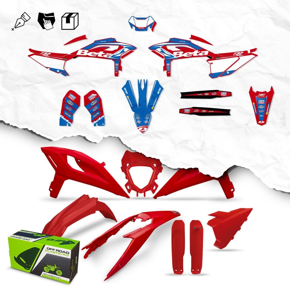 BETA 2025 İÇİN MONTAJA HAZIR STICKER UYGULANMIŞ PLASTİK SETİ