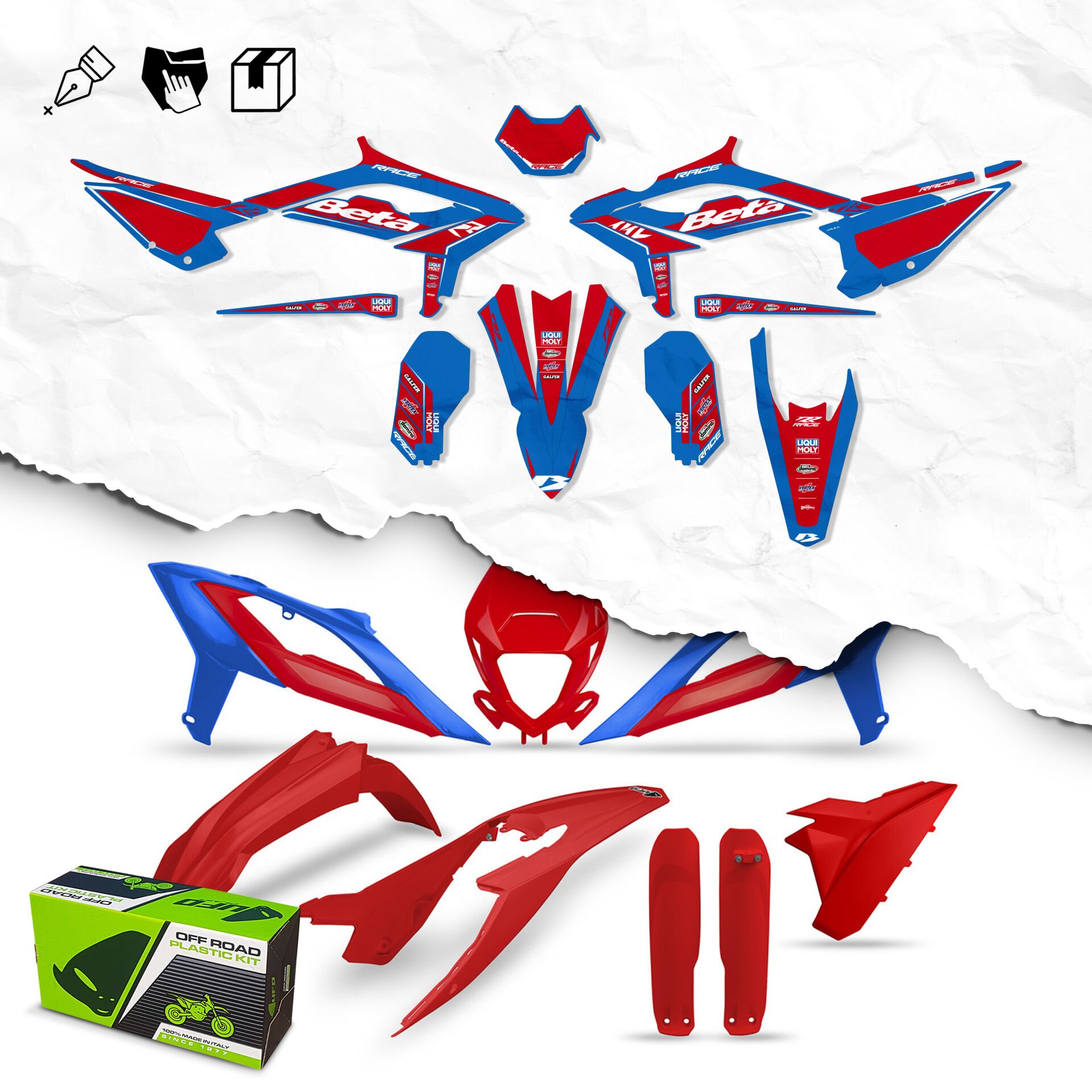 Beta 2023-2024 İçin Montaja Hazır Etiketleri Uygulanmış Plastik Seti