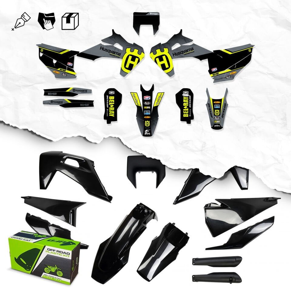 HUSQ 2020-2023 İçin Montaja Hazır Etiketleri Uygulanmış Plastik Seti