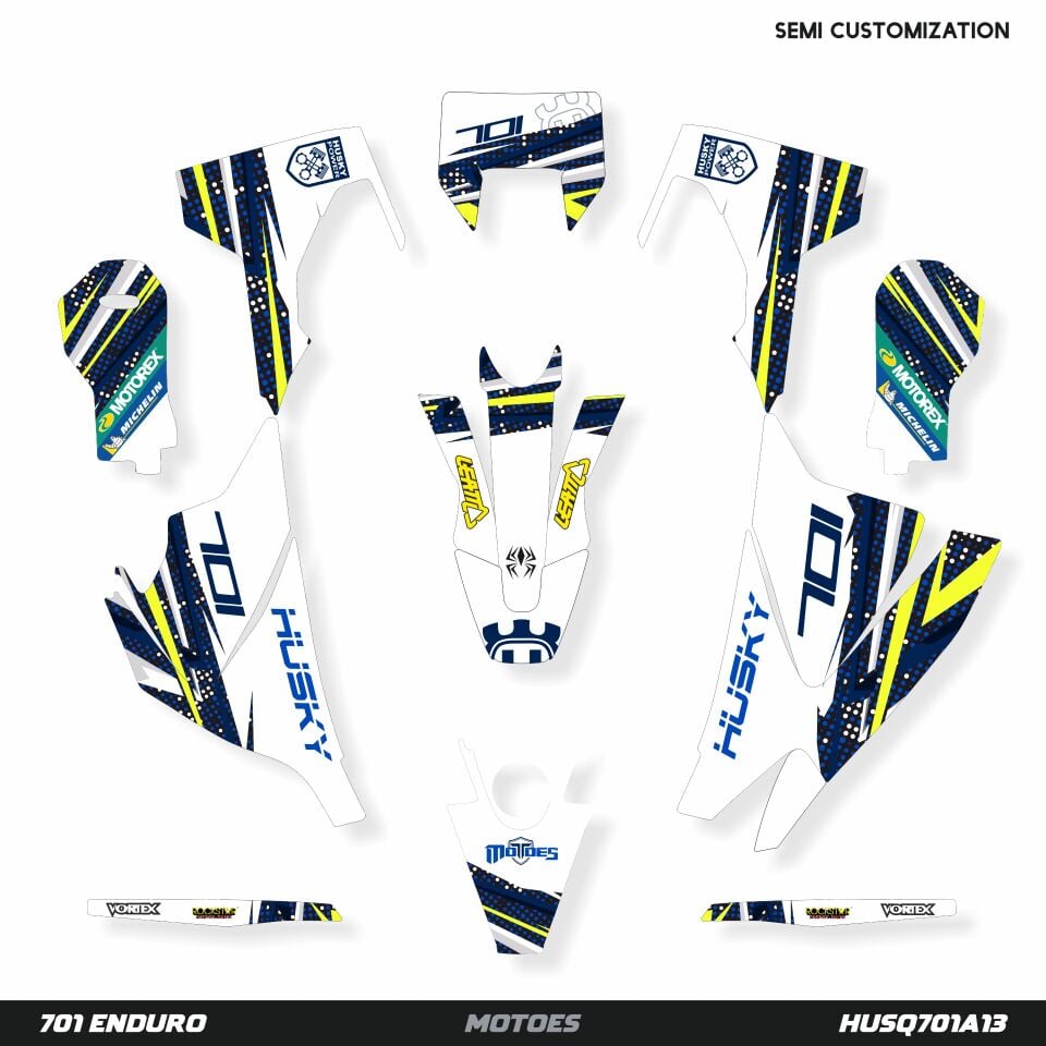 Husqvarna 701 Modelleri İçin Grafik Seti 701 SM 2016-2023 - Standart Matte - Fluo Parts