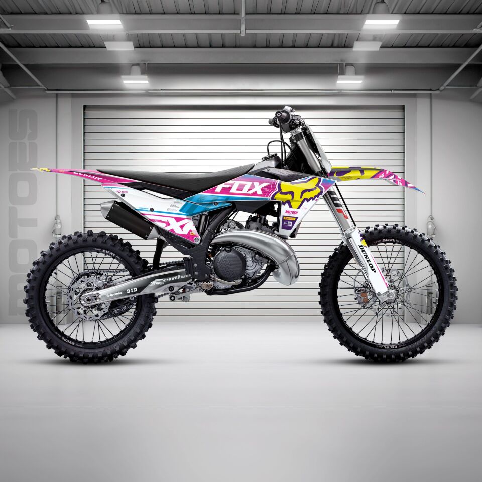 KTM Modelleri için Grafik Kiti - Flare Fox SX/SX-F/XC/XC-F 2025-2026 - Standart Parlaklık - Seçenek 1