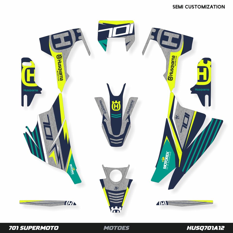 Husqvarna 701 Modelleri için Grafik Seti 701 Enduro 2016-2023 - Standart Gloss - Fluo Parts