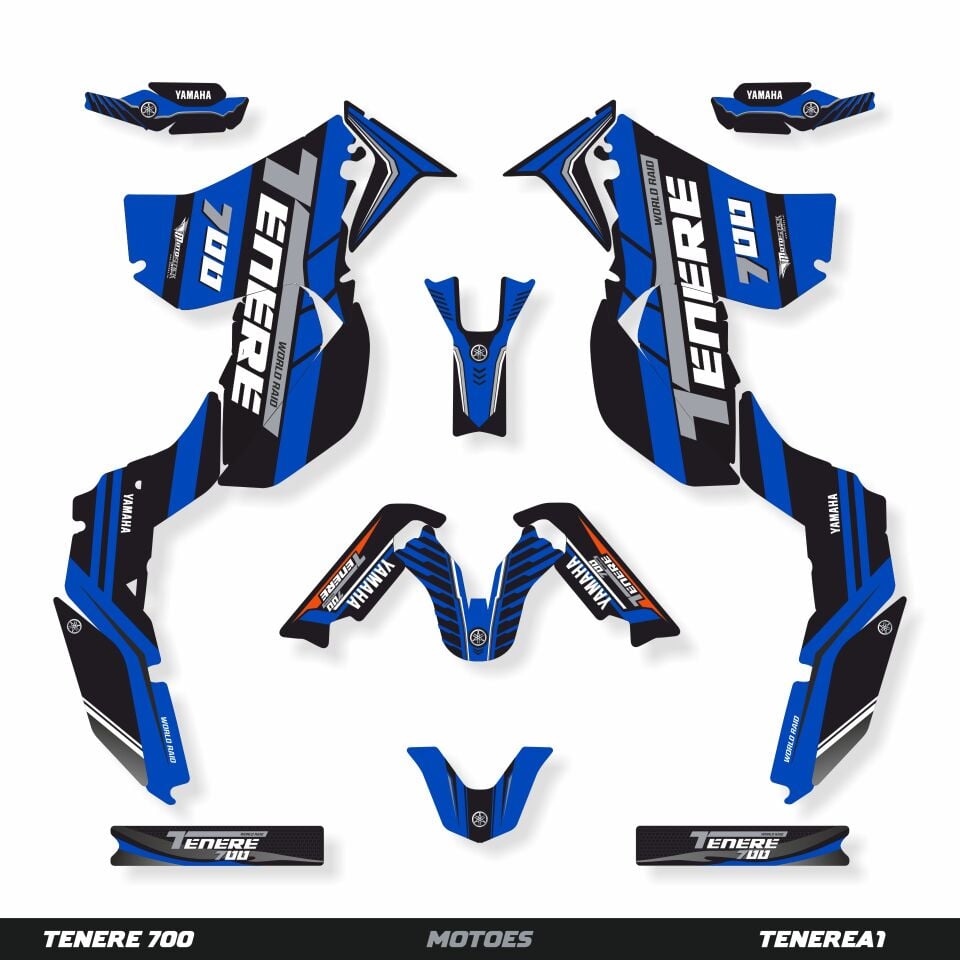 YAMAHA TENERE 700 İÇİN GRAFİK SETİ Tenere 700 World Raid - 2025 - Standart Matte