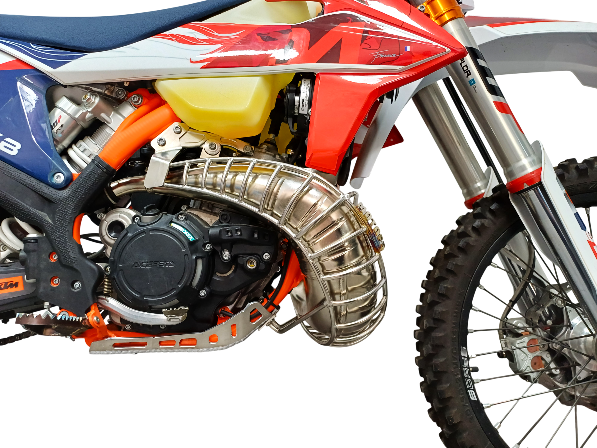 KTM-HUSQ-GASGAS 250/300 2T 2020-23 Karter Korumalı Egzoz Koruma Kafesi - Full Set Only Cage Guard