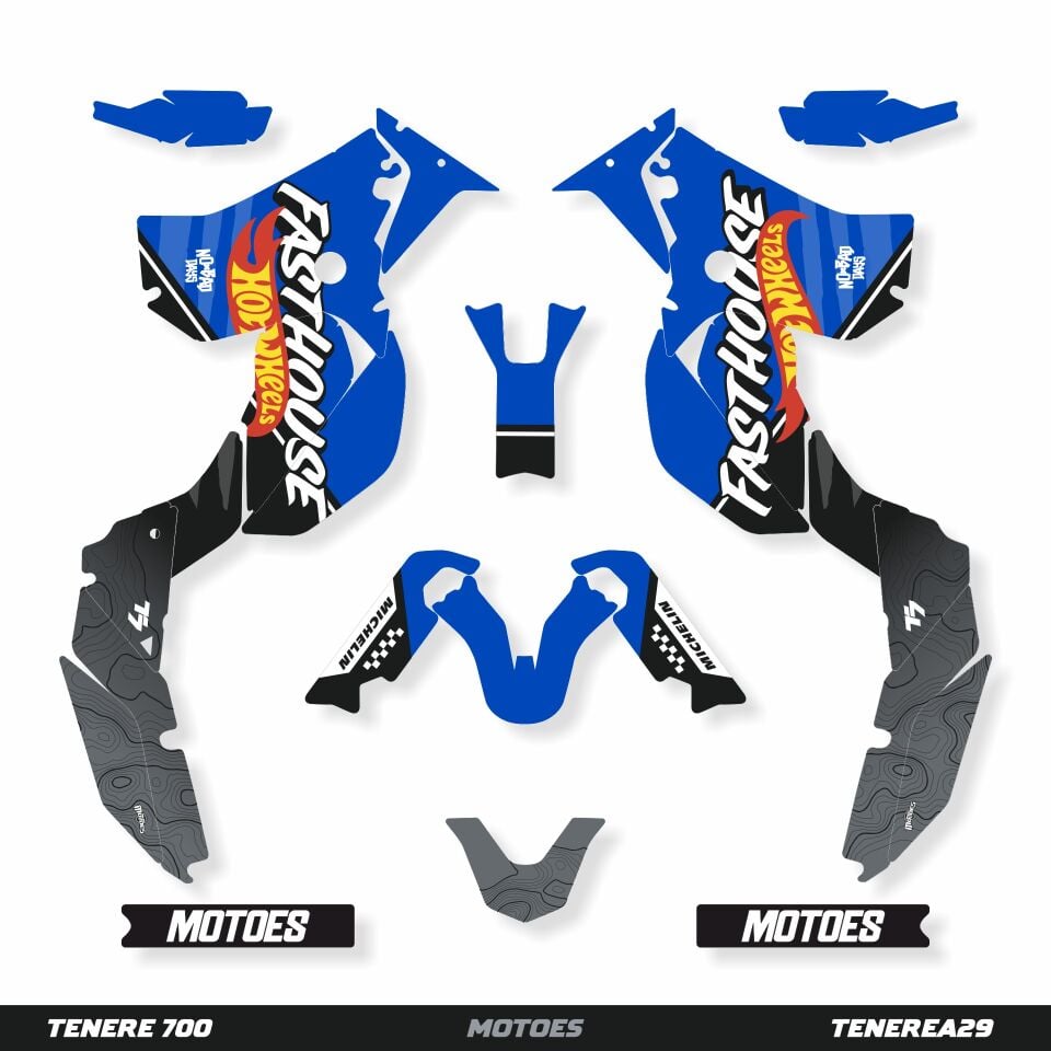 YAMAHA TENERE 700 İÇİN GRAFİK SETİ Tenere 700 World Raid - 2023 - Standart Matte