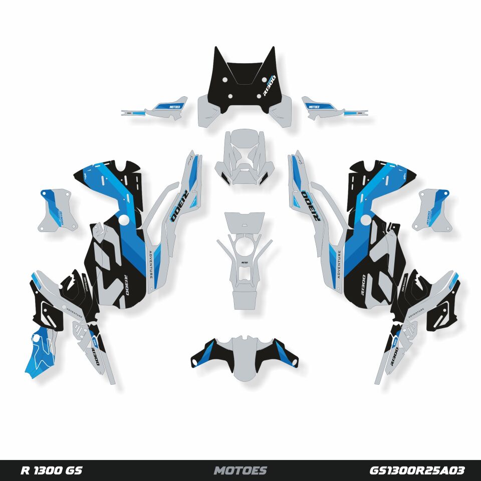 BMW GS R1300 ADV İÇİN GRAFİK KİTİ Type A - MAVİ - Standart Mat