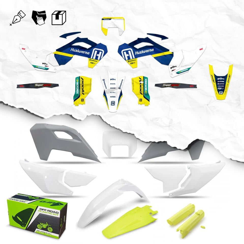 HUSQ 2024-2025 Uyumlu Montaja Hazır Sticker Uygulanmış Plastik Set Standart - Gloss - Black