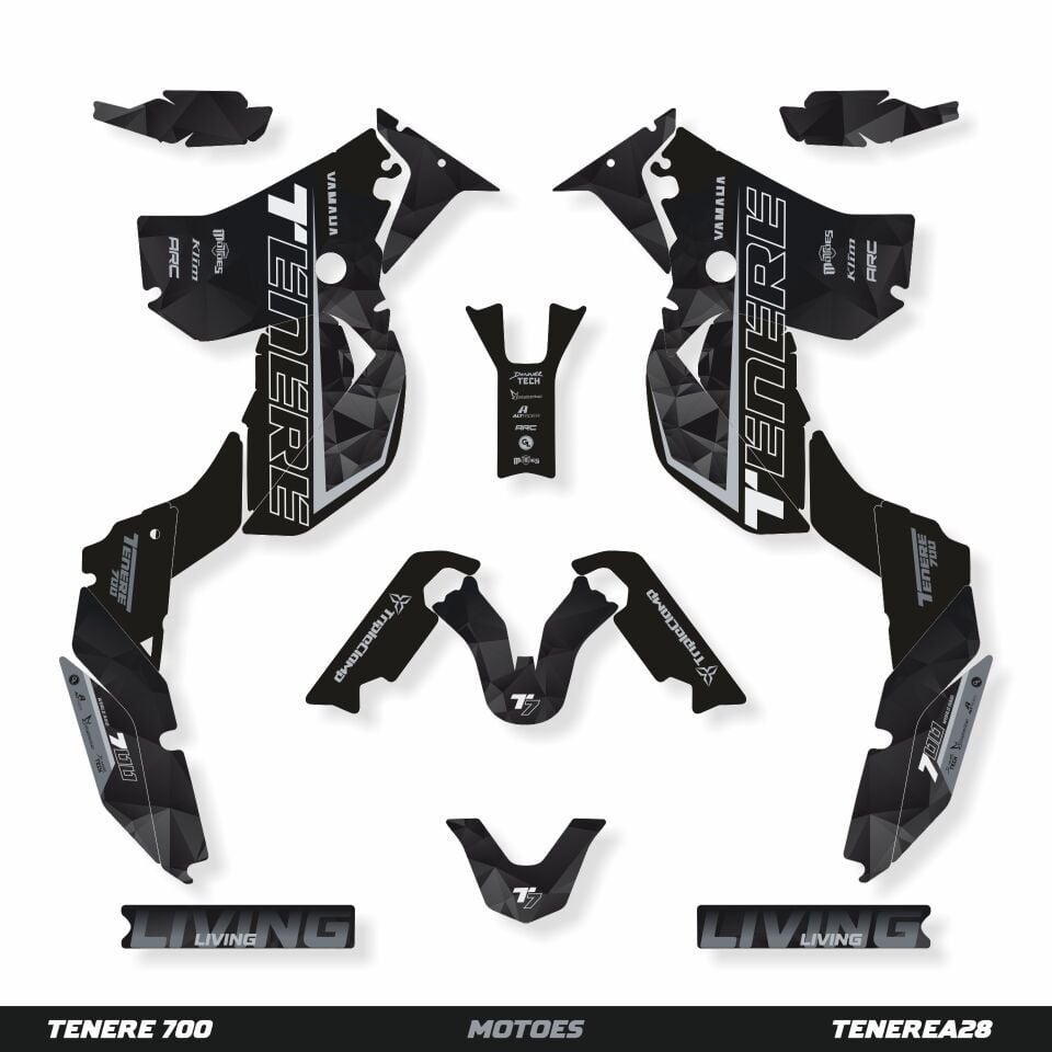 YAMAHA TENERE 700 İÇİN GRAFİK SETİ Tenere 700 Rtech Revolution - 2026 - Standart Matte