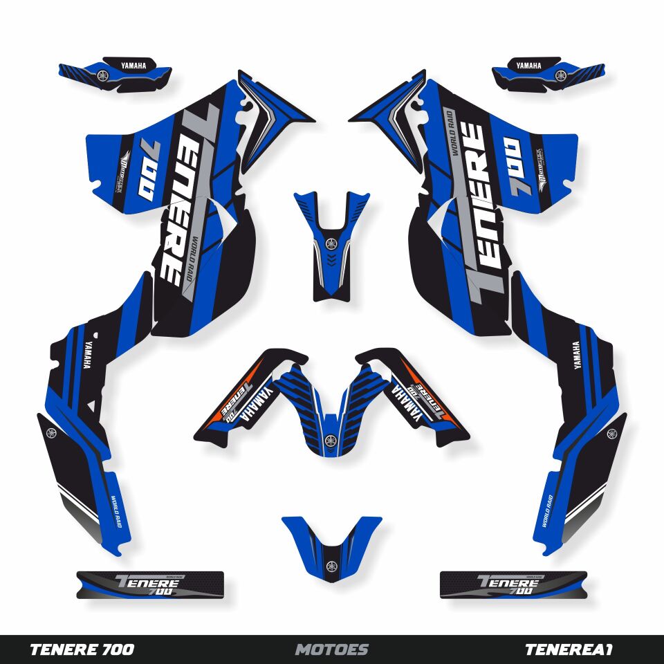 YAMAHA TENERE 700 İÇİN GRAFİK SETİ Tenere 700 World Raid - 2022 - Standart Gloss