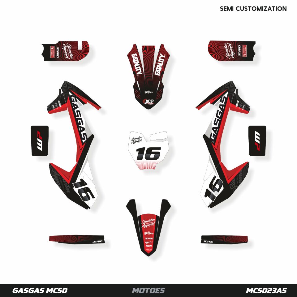 Gasgas MC50 Modeli İçin Grafik Kiti MC50 2024-2025 - Standart Gloss