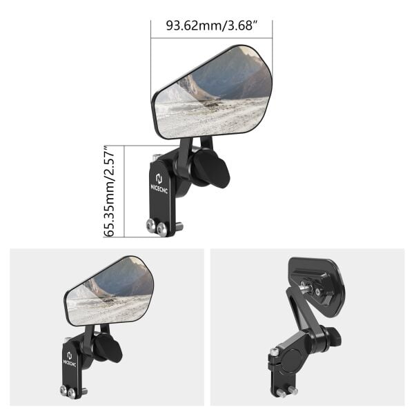 Evrensel Motosiklet Elcik Korumaları İçin Yükseltilmiş Quick Flip Ok Tipi Katlanır Ayna Seti
