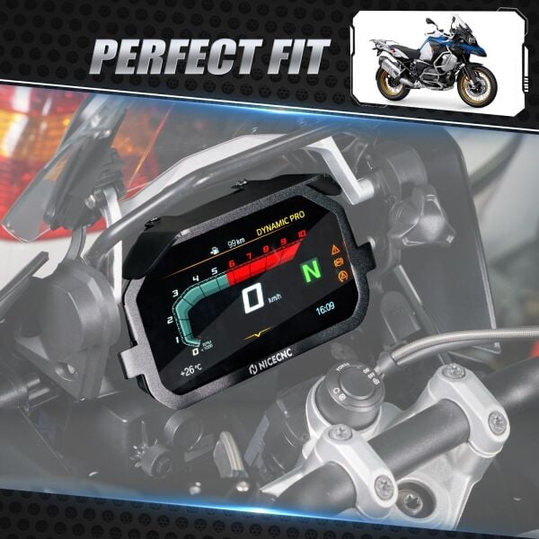 BMW R1200GS Adv 2013-2018 R1250GS Adv 2018-2024 İçin Gösterge Ekranı Koruyucu ve Hırsızlığa Karşı Kilitli Çerçeve