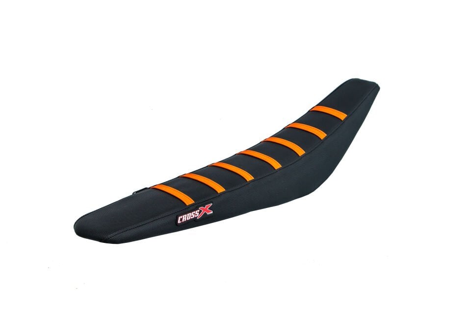 Cross X Koltuk Kılıfı / KTM / SX/SXF 2019-2022  EXC 20-23 SİYAH TURUNCU ÇİZGİLİ