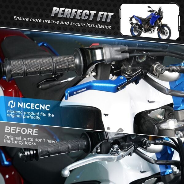 Yamaha Tenere 700 / XTZ700 2019-2025, XSR700 2018-2024 ve MT-07 2018-2020 için Kısa Fren ve Debriyaj Maneti