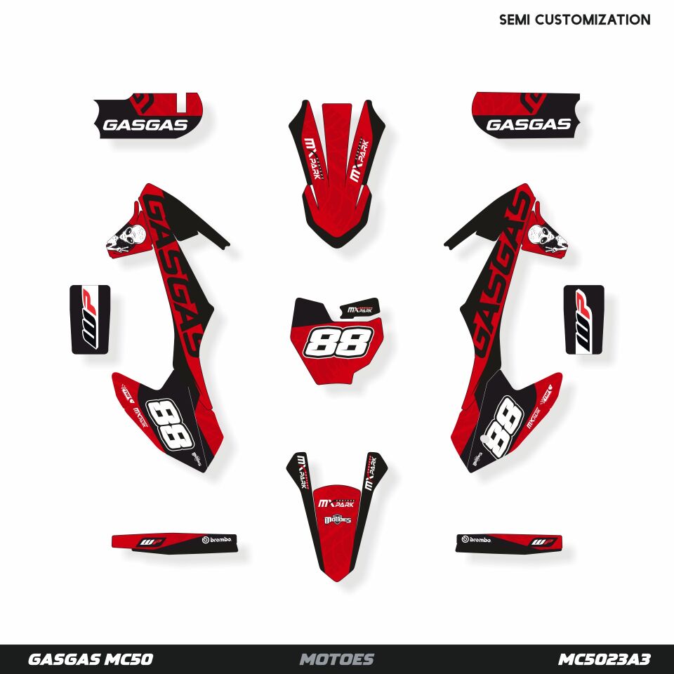 Gasgas MC50 Modeli İçin Grafik Kiti MC50 2021-2023 - Standart Gloss
