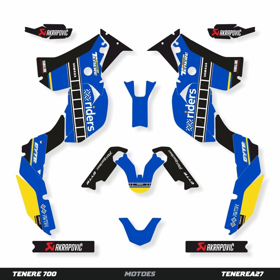 YAMAHA TENERE 700 İÇİN GRAFİK SETİ Tenere 700 World Raid - 2020 - Standart Matte