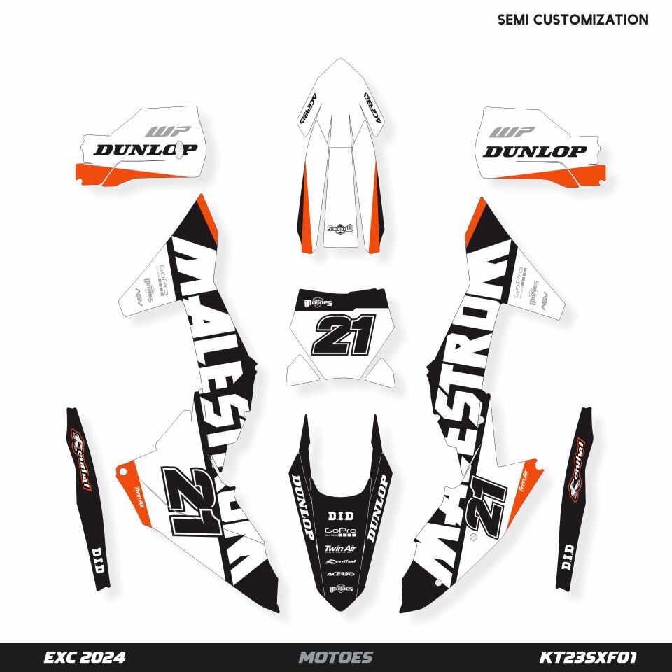 KTM Modelleri için Grafik Kiti - Cyber Rift SX/SX-F/XC/XC-F 2011-2012 - Standart Parlaklık