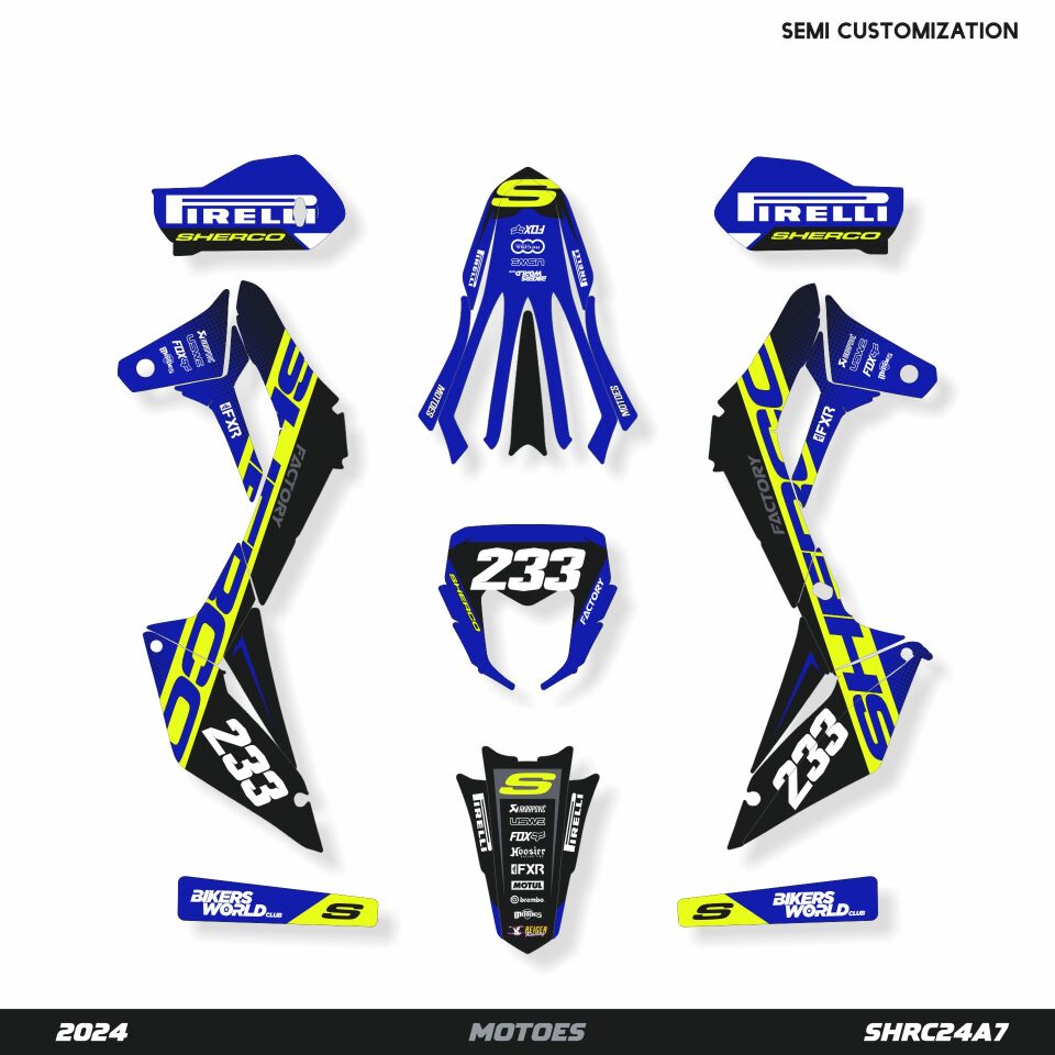 Sherco Modelleri için Grafik Kiti SE-SEF 2013-2016 - Standart Matte