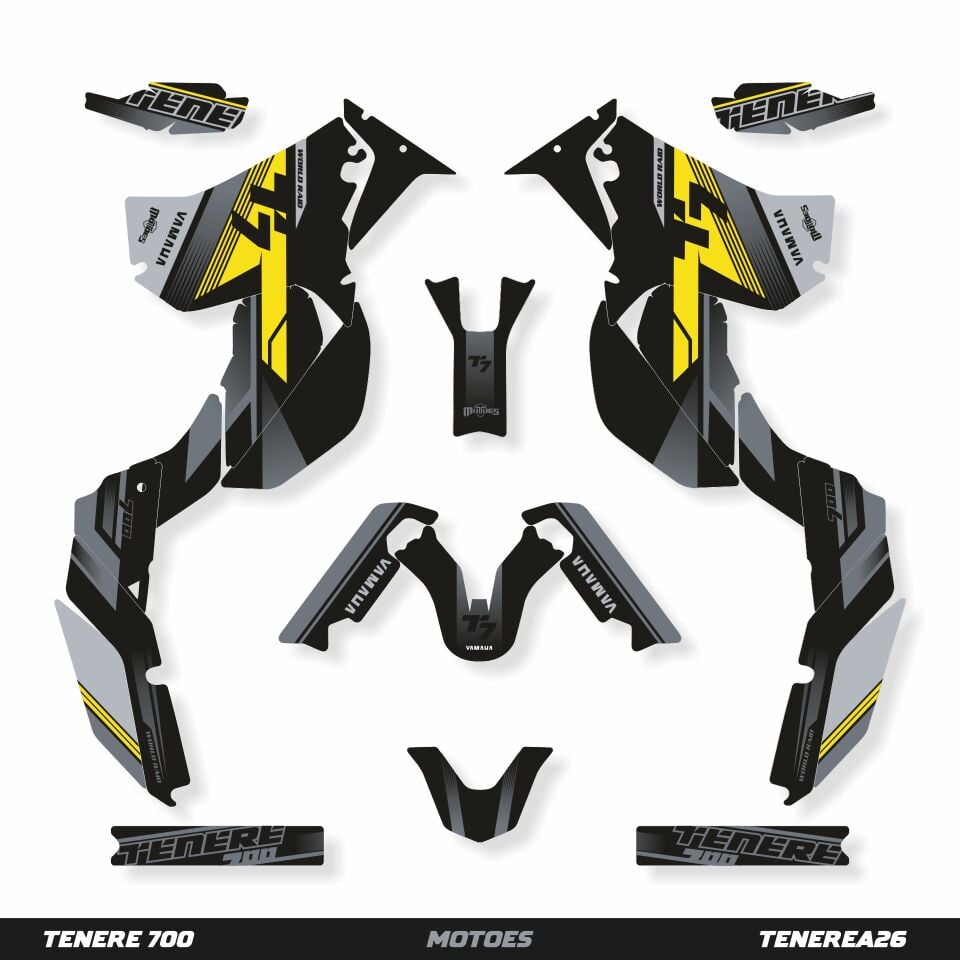 YAMAHA TENERE 700 İÇİN GRAFİK SETİ Tenere 700 Rally - 2022 - Standart Gloss