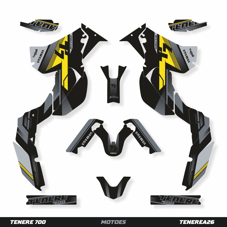 YAMAHA TENERE 700 İÇİN GRAFİK SETİ Tenere 700 World Raid - 2020 - Standart Matte