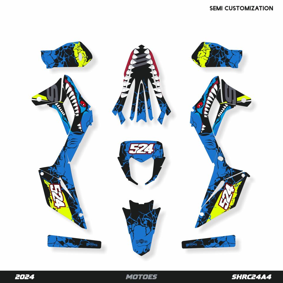 Sherco Modelleri İçin Grafik Kiti - Abyss Shark SE-SEF 2017-2021 - Standart Gloss