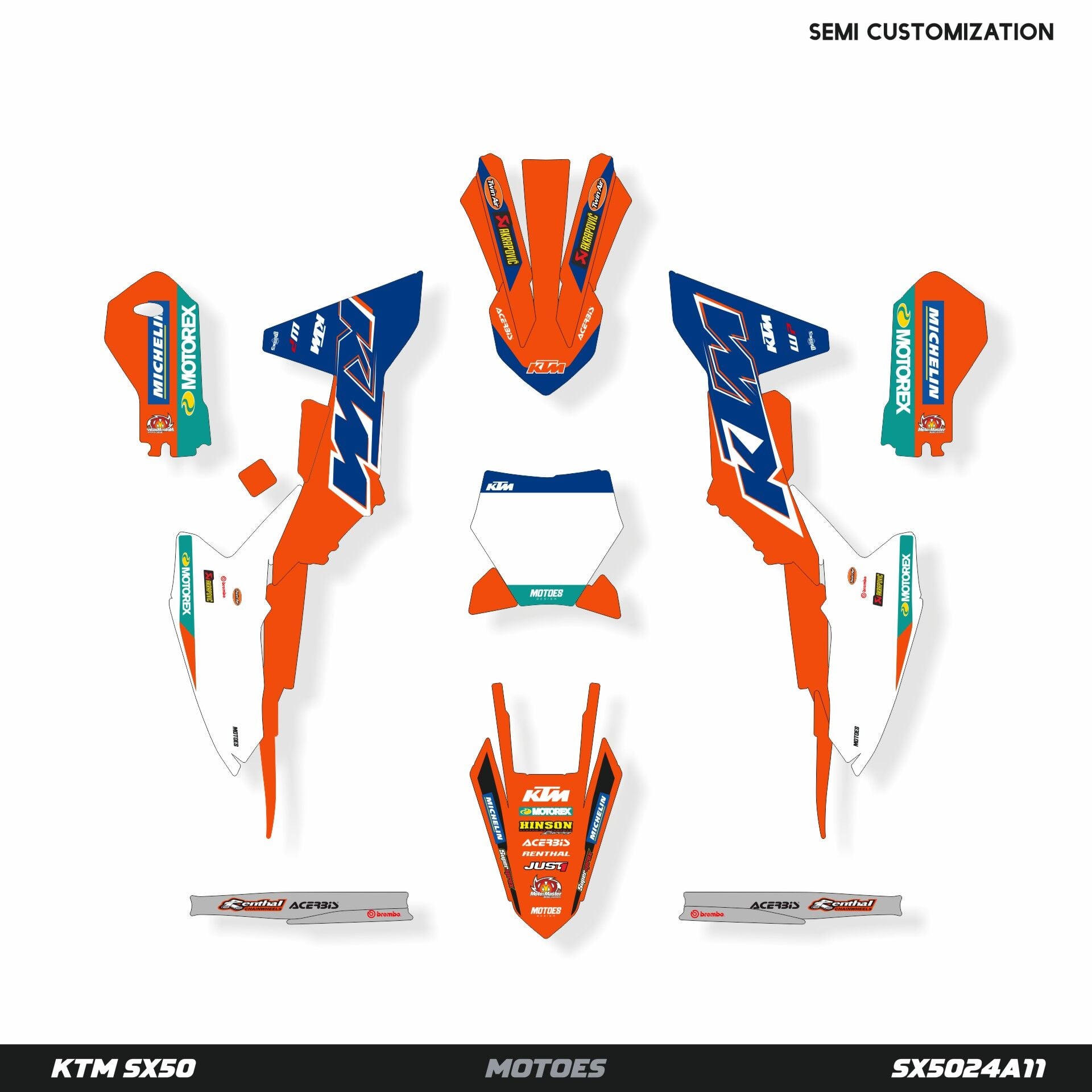 KTM SX50 Modeli İçin Grafik Kiti SX50 2009-2015 - Standart Matte