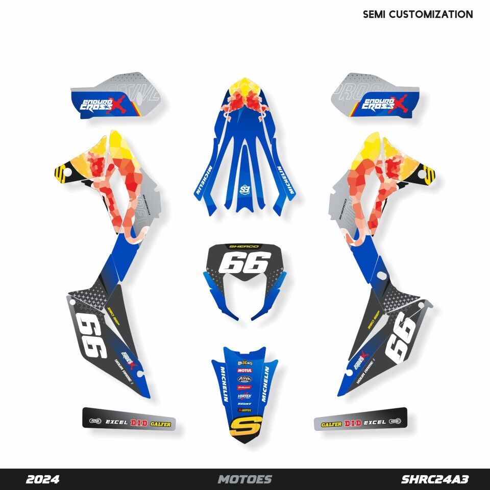Sherco Modelleri İçin Grafik Kiti - Celestia SE-SEF 2022-2023 - Standart Matte