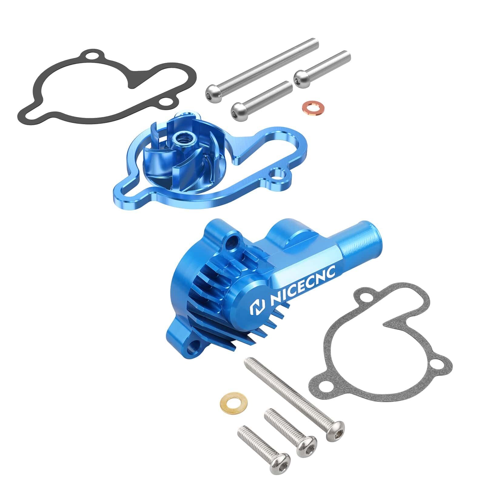 Yamaha YZ85 için Büyük Boy Su Pompası Kapağı ve Pervanesi Soğutucusu Blue Impeller Cooler+Water Pump Cover Kit