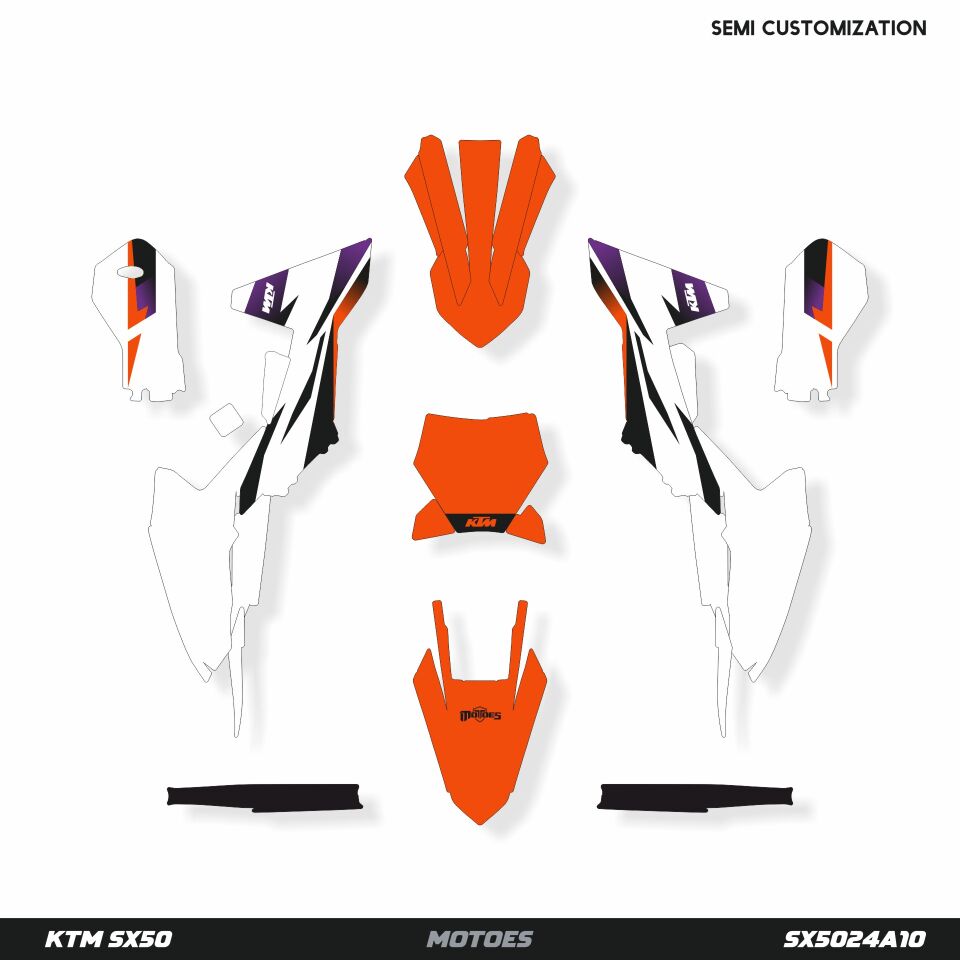 KTM SX50 Modeli için Grafik Kiti SX65 2024-2026 - Standart Gloss
