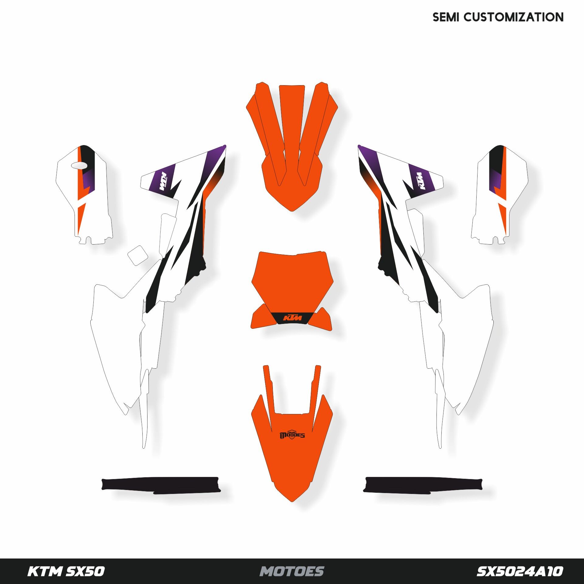 KTM SX50 Modeli için Grafik Kiti SX50 2024-2025 - Standart Gloss