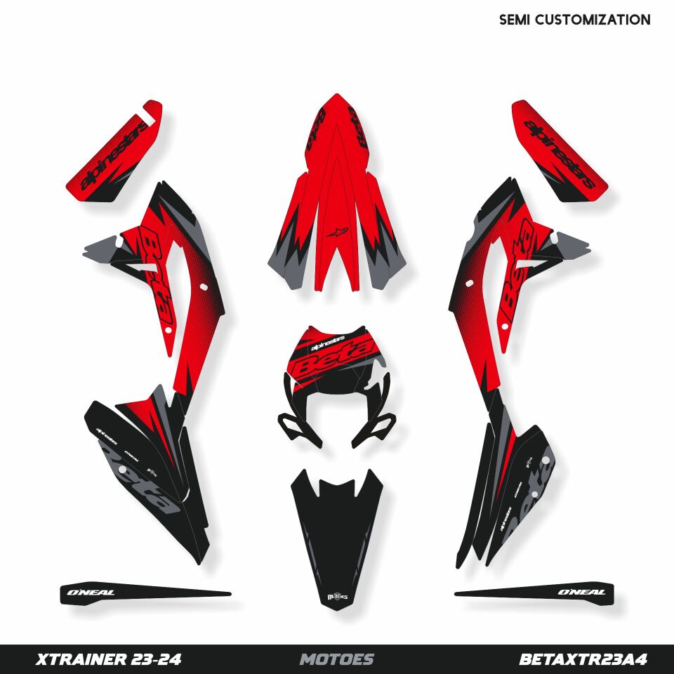 Beta XTrainer Modelleri için Grafik Kiti 2018-2019 RR - Standart Parlaklık