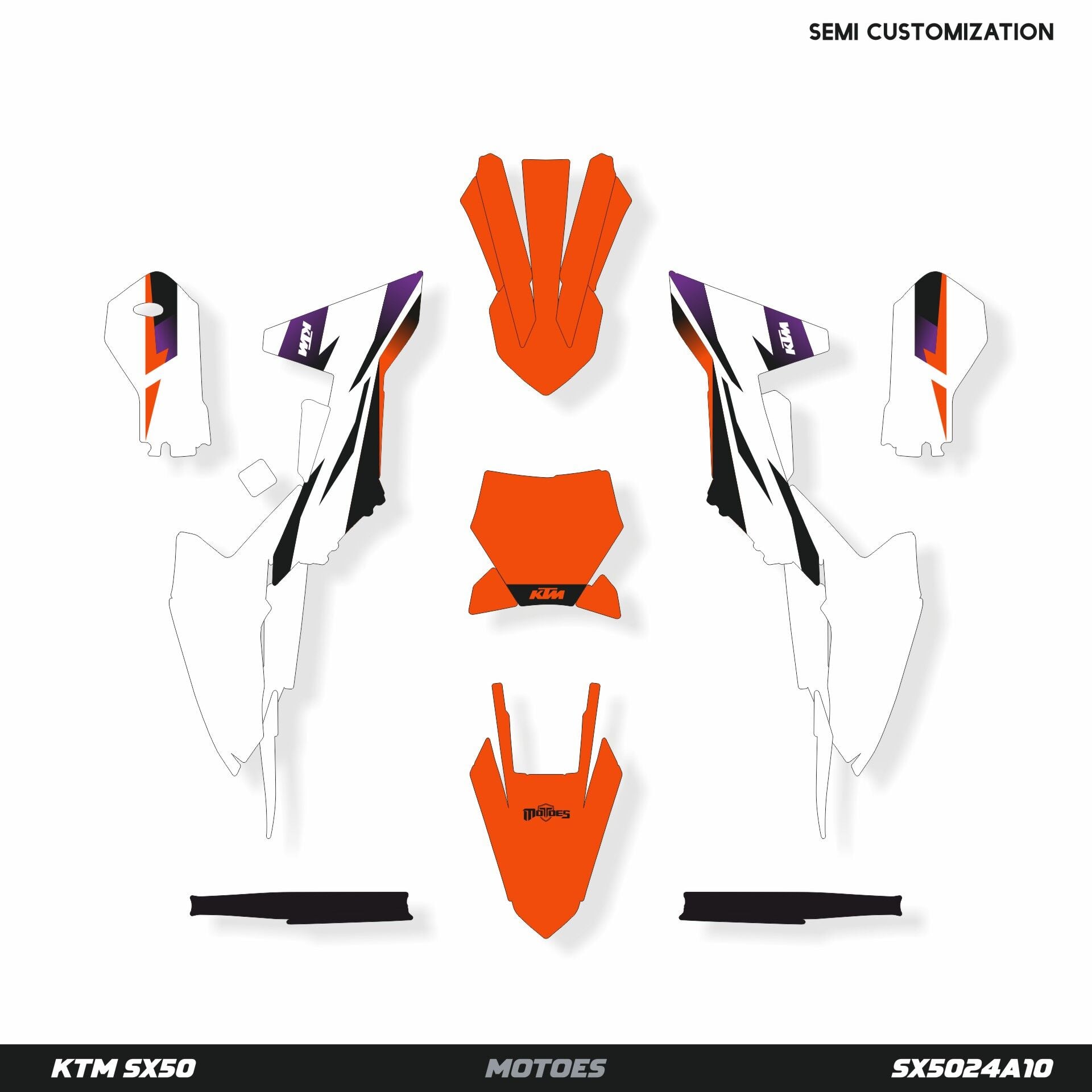 KTM SX50 Modeli için Grafik Kiti SX85 2018-2024 - Standart Gloss