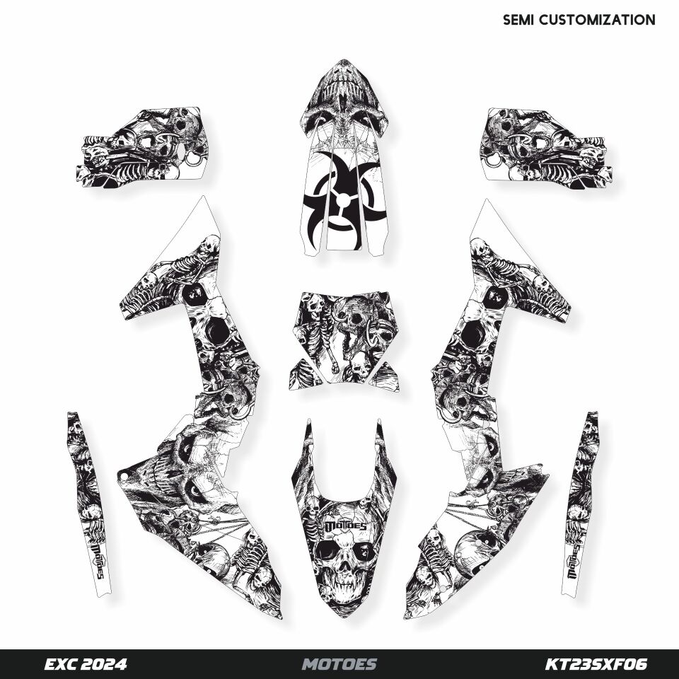 KTM Modelleri için Grafik Kiti - Moonlight Nightmare SX/SX-F/XC/XC-F 2023-2024 - Standart Matte