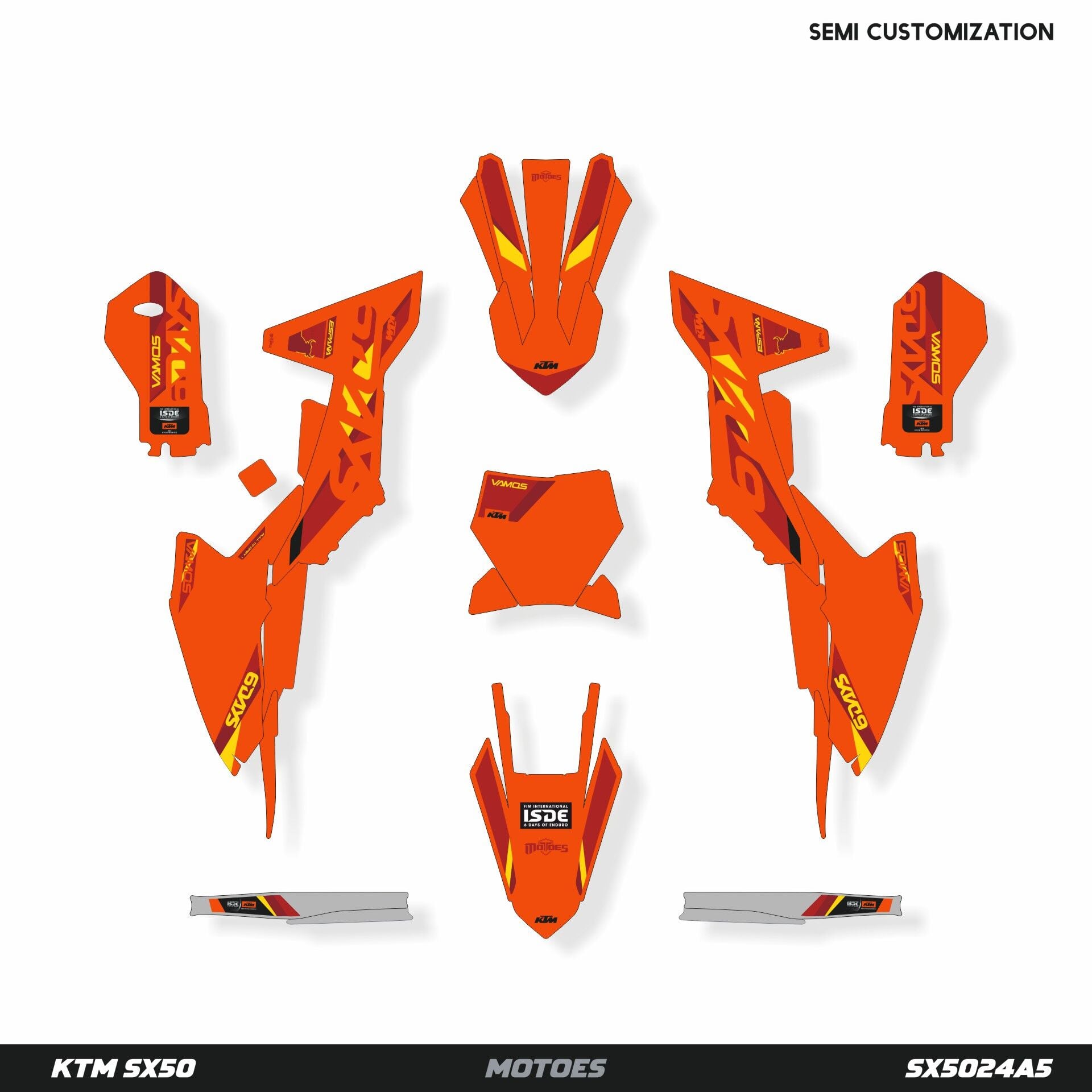 KTM SX50 Modeli İçin Grafik Kiti SX50 2016-2023 - Standart Matte